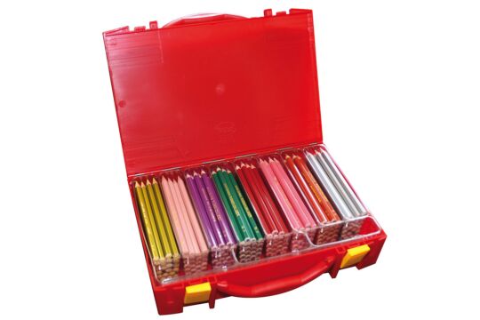 Buntstifte im Koffer lackiert, 192 Stück Pastellfarben